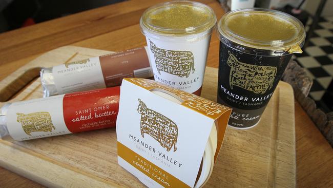 Meander Valley Dairy products, creams and butters.