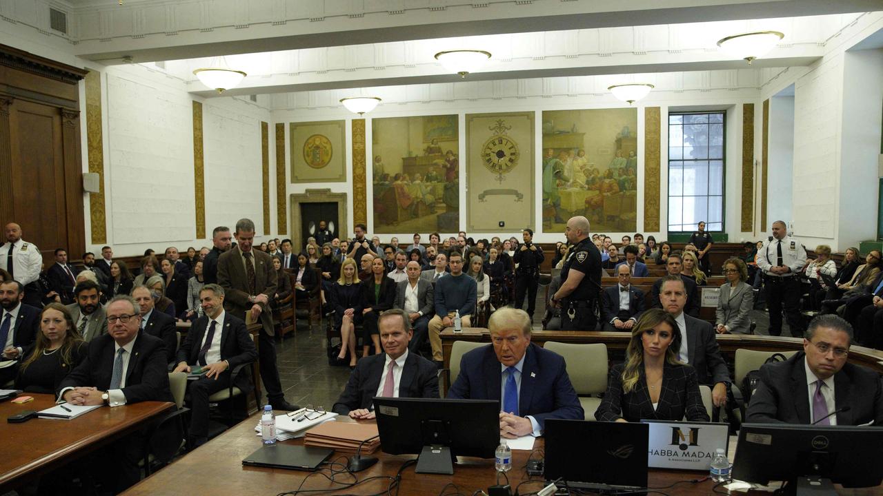 The 77-year-old once and potentially future president at his civil trial in which he stands accused of fraudulently inflating those famous assets to advance his real estate empire. Picture: AFP.