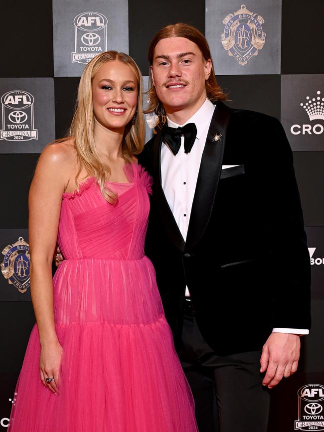 Harley Reid and partner Yasmin Duursma at the Brownlow Medal. (Photo by Quinn Rooney/Getty Images)