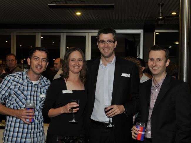 Brad George, Alison Backler, Simon Barwick and Scott Ward. Toowoomba State High School Reunion at Middle Ridge Golf Coarse. Photo Dave Noonan / The Chronicle