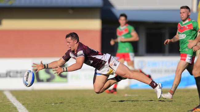 O’Donnell goes within millimetres of scoring against Wynnum Manly. Picture: SMP Images