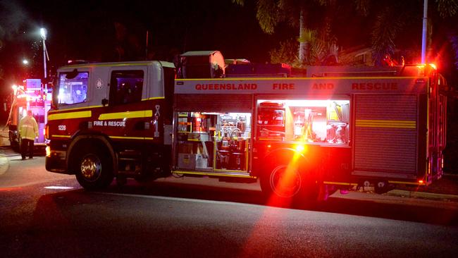 Generic Emergency services, Queensland Fire and Rescue, QFES; house fire at night