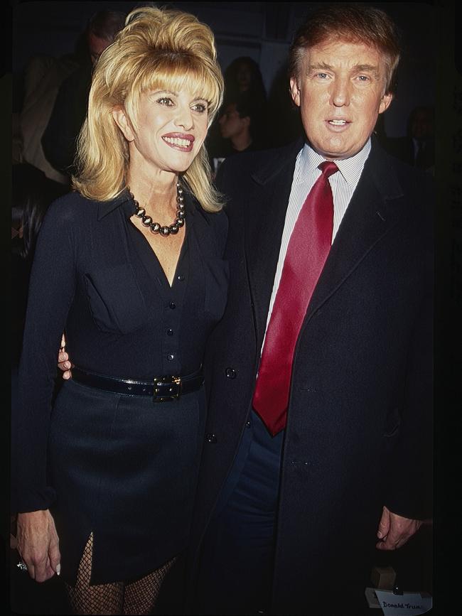 Ivana (nee Zelnickova) and Donald Trump at a Betsey Johnson fashion show in Bryant Park, New York, in 1997. Picture: Getty Images