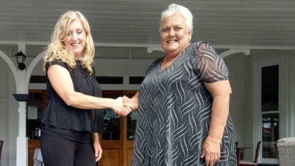 Ms Jones (on the left) officially handed over the reigns to Ms Christoffel (on the right) on Wednesday afternoon.