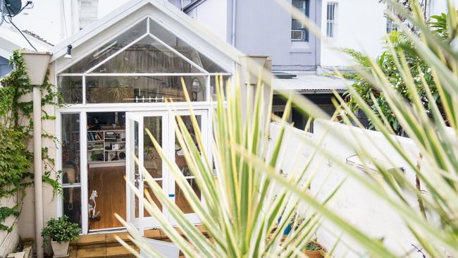 Opera Australia chief executive Fiona Allan’s backyard in Paddington. Picture: Rhiannon Hopley