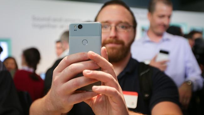 Google’s newest smartphones, the Pixel 2 and Pixel 2 XL, will become available for pre-order in Australia on October 20. Picture: AFP PHOTO / Elijah Nouvelage