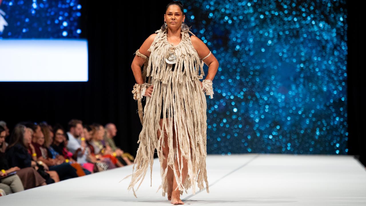 2024 Country to Couture at the Darwin Convention Centre showcases hand-designed First Nations fashion. Picture: Pema Tamang Pakhrin