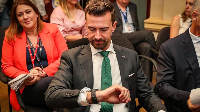 WA Liberal leader Zak Kirkup at the Liberals’ election plan costings, Parliament House. Picture: Colin Murty The Australian