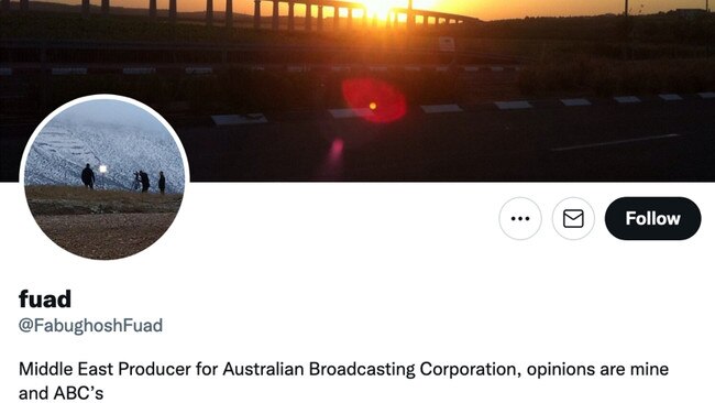 An ABC news producer based in Jerusalem has deleted his Twitter account after the national broadcaster was alerted to a series of his social media posts.