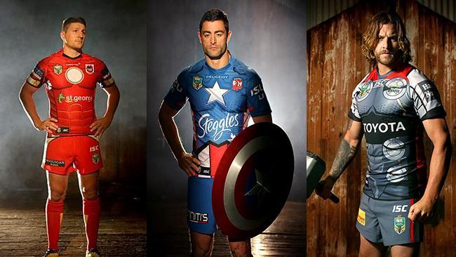 NQ COWBOYS NRL CAPTAIN AMERICA MARVEL JERSEY