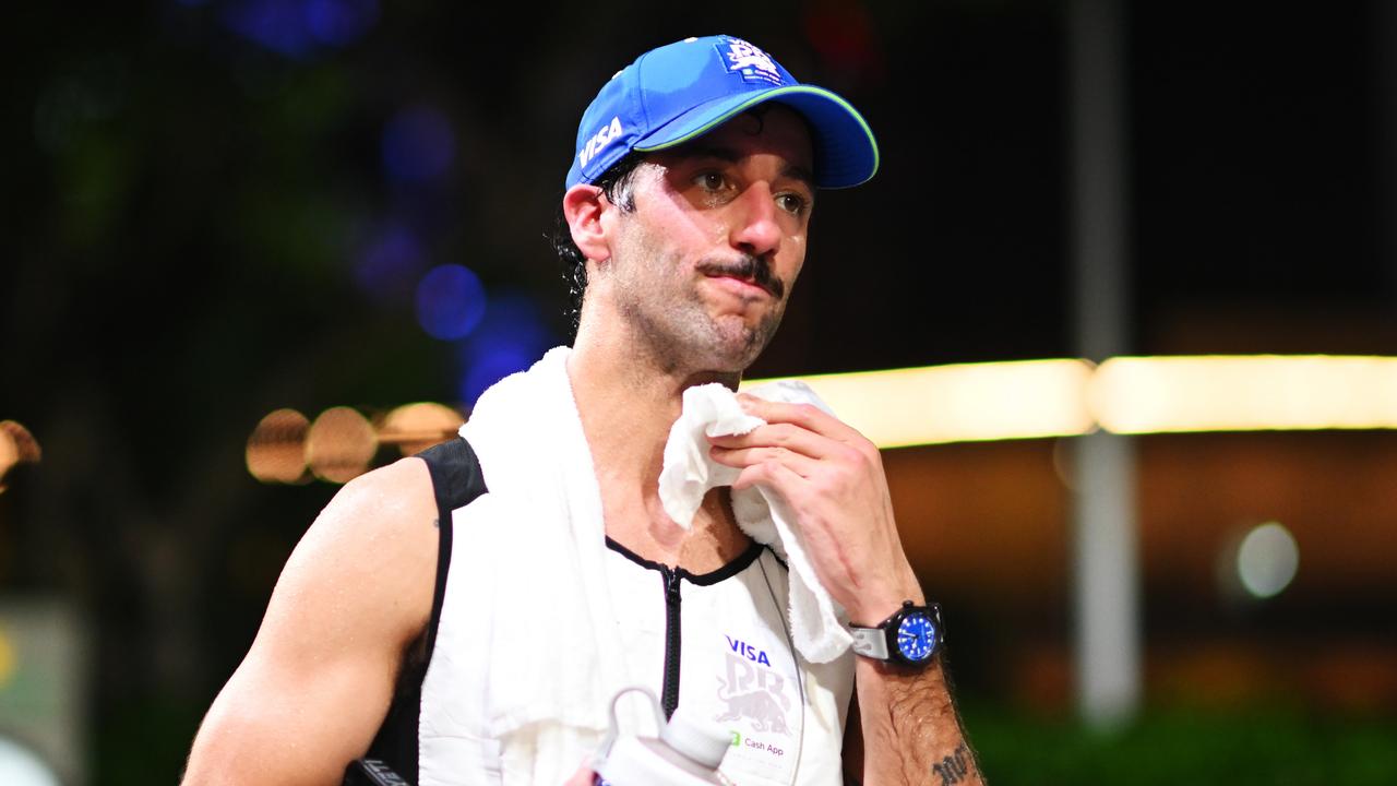 Daniel Ricciardo after his final race at the Singapore Grand Prix. (Photo by Rudy Carezzevoli/Getty Images)