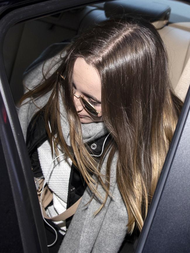 Sarah Ristevski leaving Melbourne Magistrates’ Court on July 17. Picture: AAP Image/Daniel Pockett