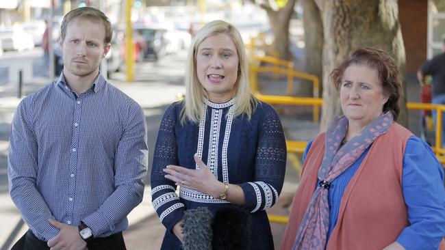 Glenorchy suspended Alderman Matt Stevenson, suspended Mayor Kristie Johnston, suspended Alderman Jan Dunsby. Picture: MATT THOMPSON