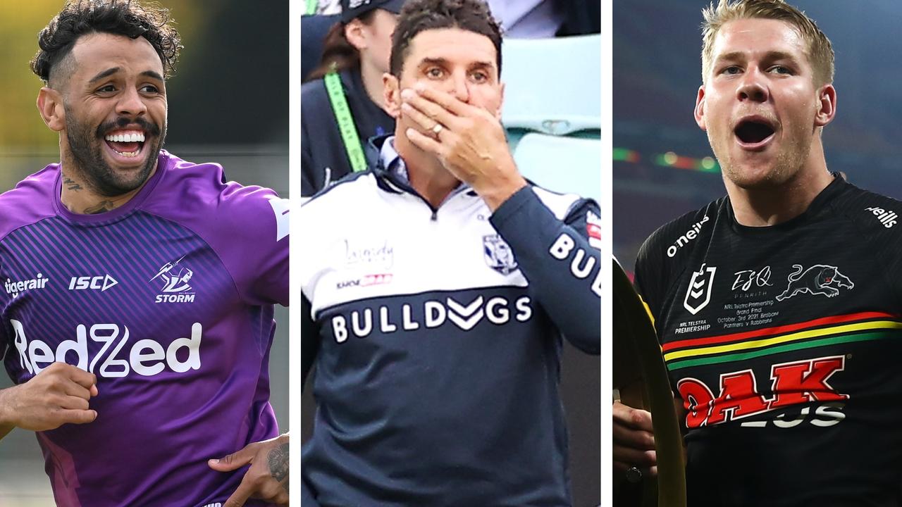 Josh Addo-Carr, Trent Barrett and Matt Burton. Getty.