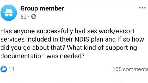 An comment on one of the private Facebook groups on how to use the NDIS.