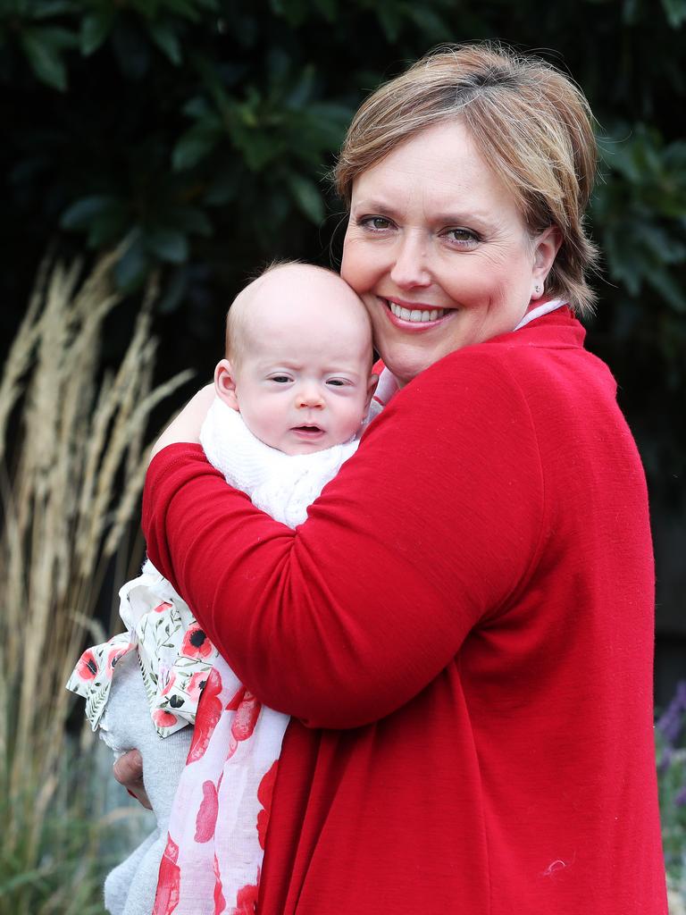 Former Tasmanian premier Lara Giddings with her baby Natasha. Picture: NIKKI DAVIS-JONES