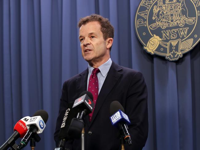 Governor General Mark Speakman addressing the media over the fate of convicted child killer Kathleen Folbigg which will be decided by a second inquiry. Picture: Richard Dobson