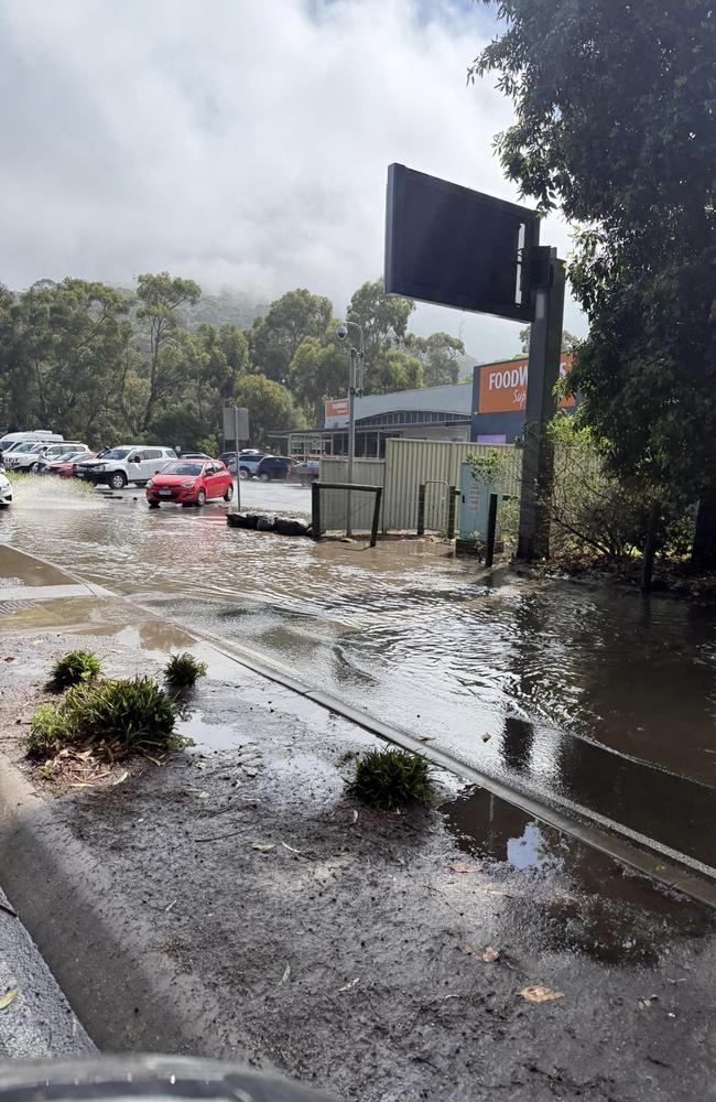 Flood damage in Geelong on Wednesday.