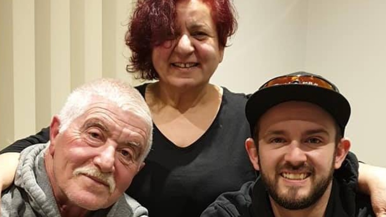 Leo Biancofiore, his wife and his son Mark. The father (left) died in a dog attack. Picture: Facebook.