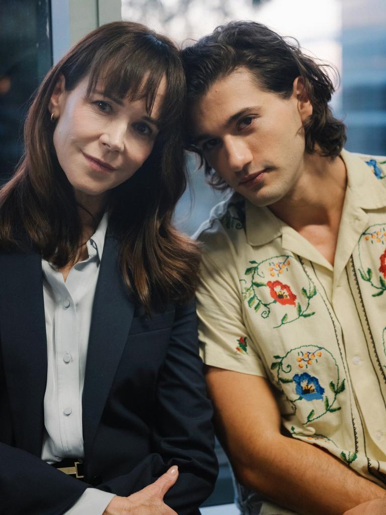 Frances O'Connor is one of a host of stars in sexy new SBS anthology series Erotic Stories as a boss who has an encounter with her young colleague Florian (Alex FitzAlan). Picture: SBS