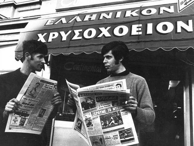 Young Greeks in Melbourne’s Greek quarter in 1969.