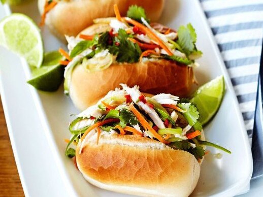 Vietnamese-style chicken rolls.