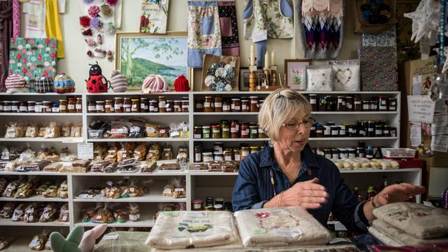 Volunteer Wendy Schiller at Allerlei, a little community store in Tanunda. Picture: Matt Turner.