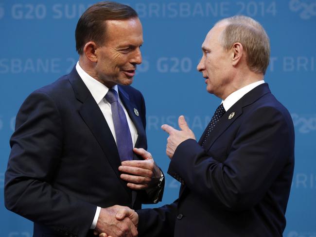 Mr Abbott’s meeting with President Putin was far less exciting than he threatened. (AP Photo/Kevin Lamarque, File)