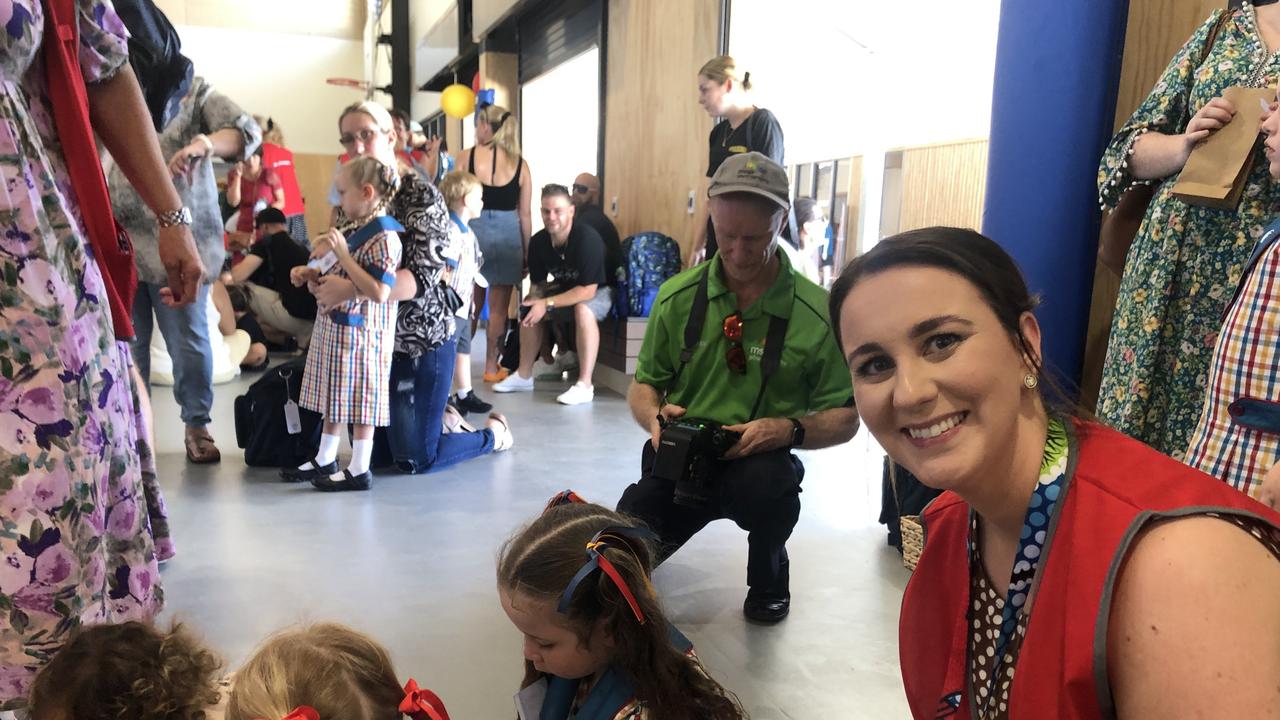 The first day of prep school for teacher Emma Brownscombe at Queensland’s newest primary school Scenic Shores State School. Pictures; JUDITH KERR