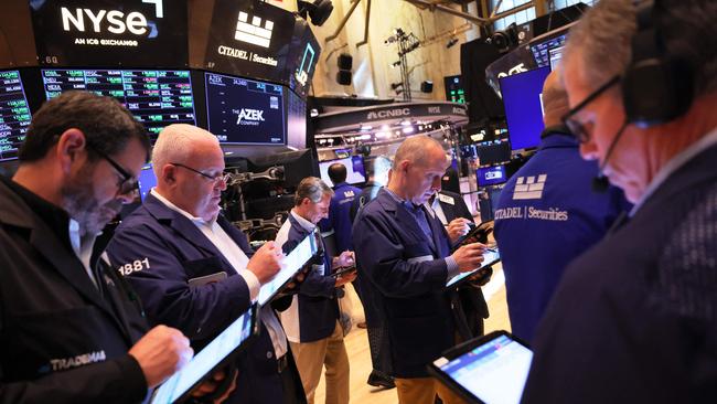 Traders on the floor of the New York Stock Exchange keep an eye on figures this week. Picture: Getty Images