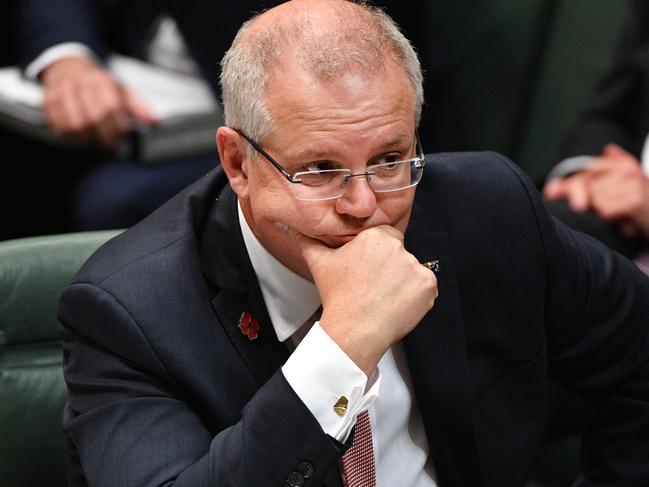 Prime Minister Scott Morrison during Question Time in the House of Representatives at Parliament House in Canberra, Thursday, October 25, 2018. (AAP Image/Mick Tsikas) NO ARCHIVING