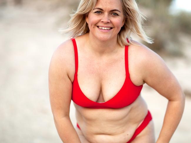 Taryn Brumfitt Red Bikini Peace - Credit Body Image Movement