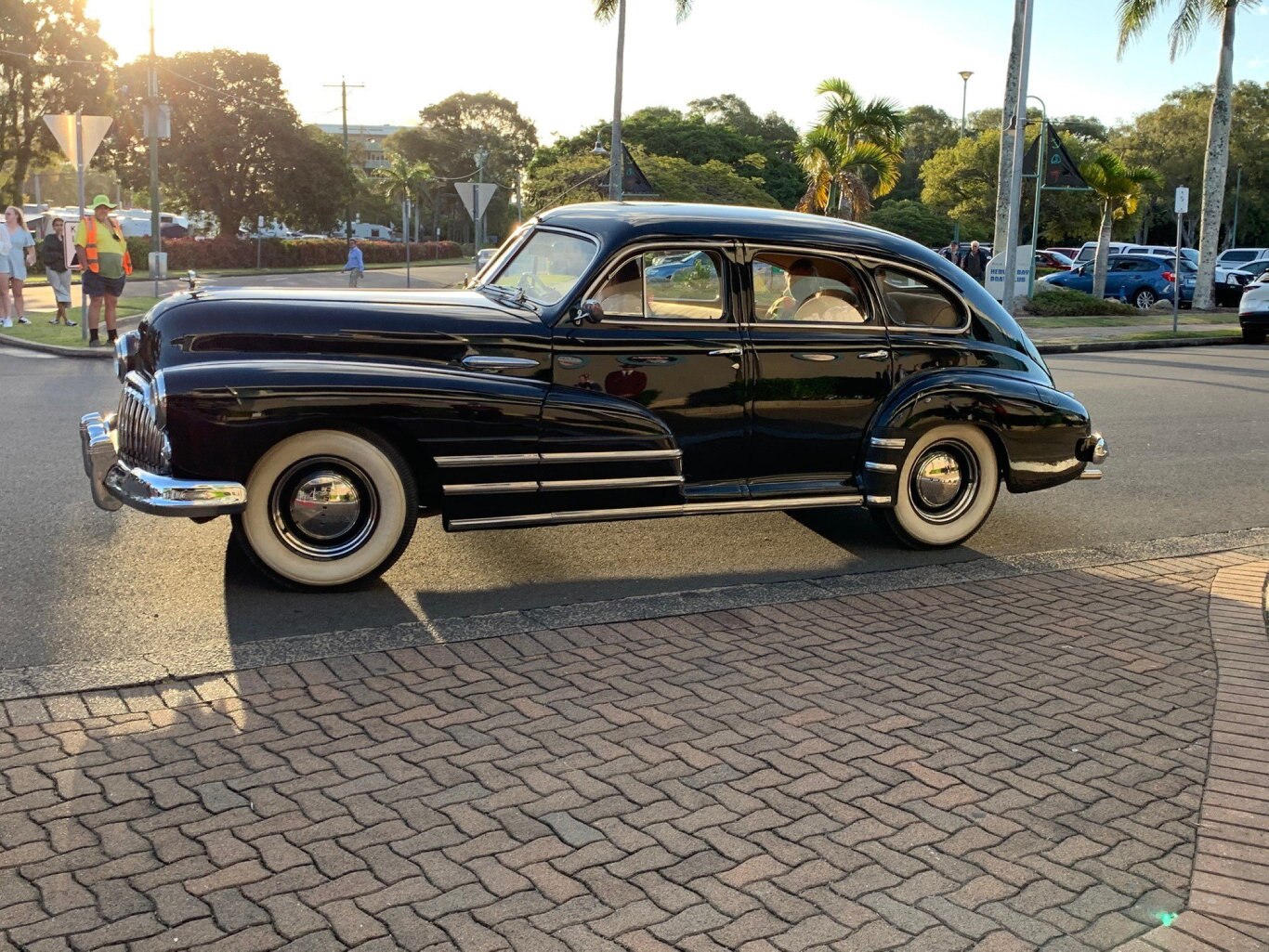 Mackenzie Biden and Jack Mott arrive in style at the Fraser Coast Anglican College formal.