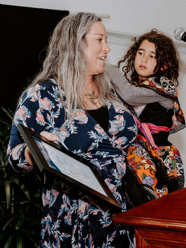 Open Award winner – Aya Harral-Haines (Turtle Rescue Superstar) and her mum. Picture: Possum Creek Studios