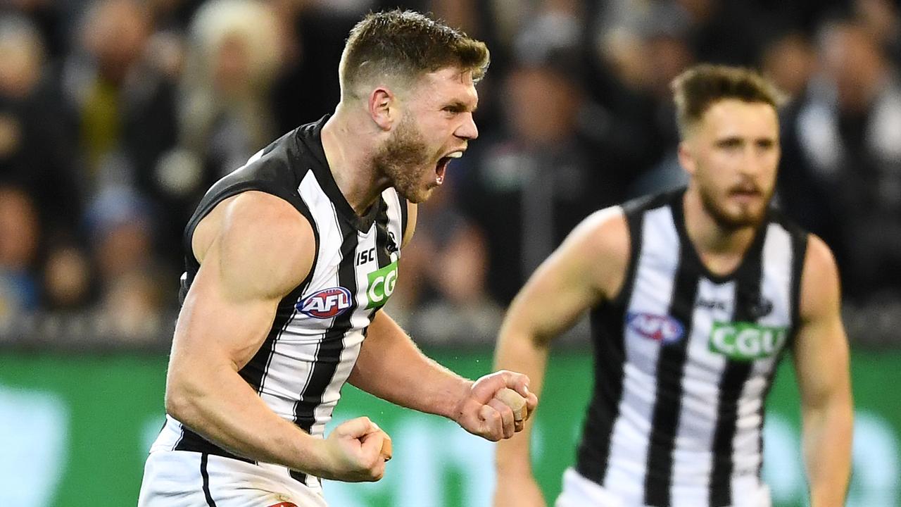 Collingwood is through to a preliminary final after defeating Geelong on Friday night. (Photo by Quinn Rooney/Getty Images)