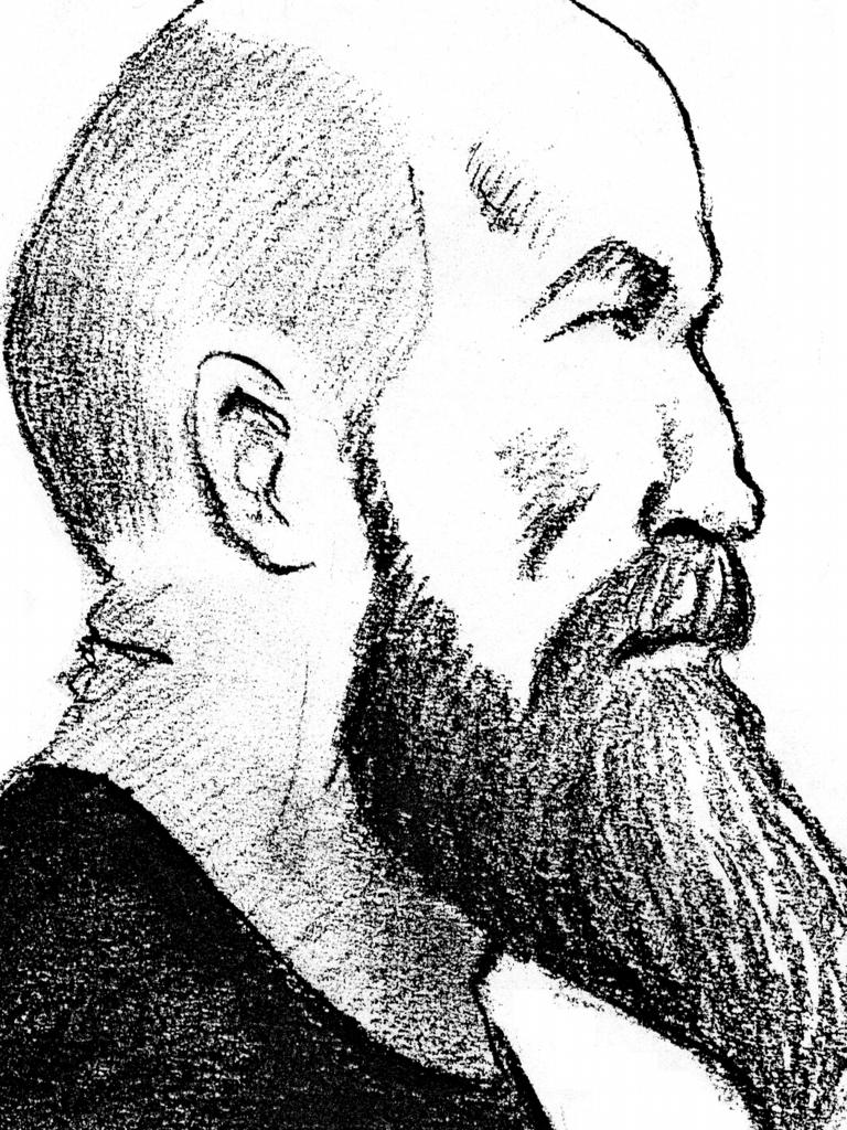 A court sketch of Fyfe in 1997.