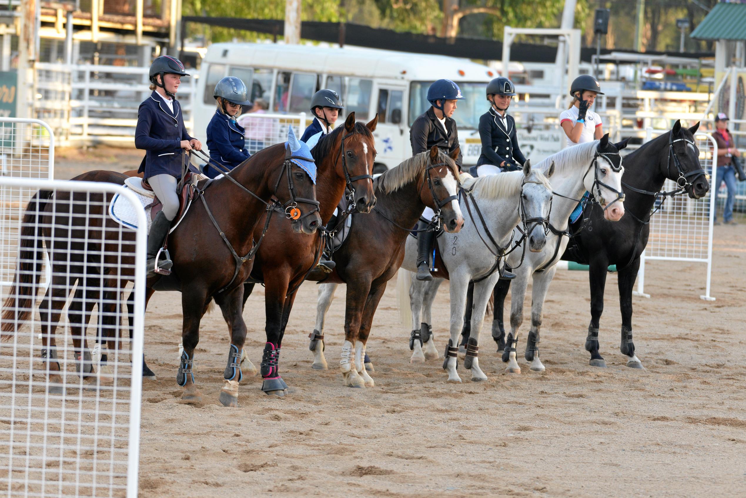 Winner Emmy Ravenscroft (left) and placegetters in 14 years and under showjumping. Picture: Gerard Walsh