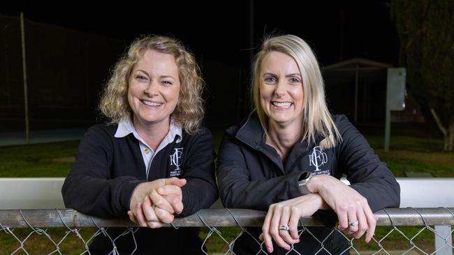 Port District volunteers Sophie Rowe and Rachael Kay at Largs Bay. The two have developed a successful concussion strategy which could take off in local SA footy. Picture: Ben Clark