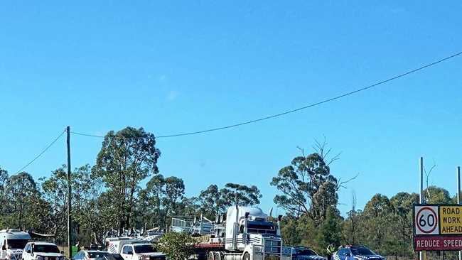 HOT PURSUIT: Police were taken on a dramatic car chase along the Warrego Highway today in pursuit of three juveniles who allegedly stole the vehicle from a retirement village in Toowoomba. Picture: Contributed