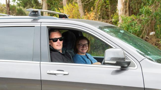 Brad and Gemma Pritchard were among the first to be tested at the Yamba drive through COVID-19 testing clinic which opened on Thursday morning at the Raymond Laurie Sports Centre.