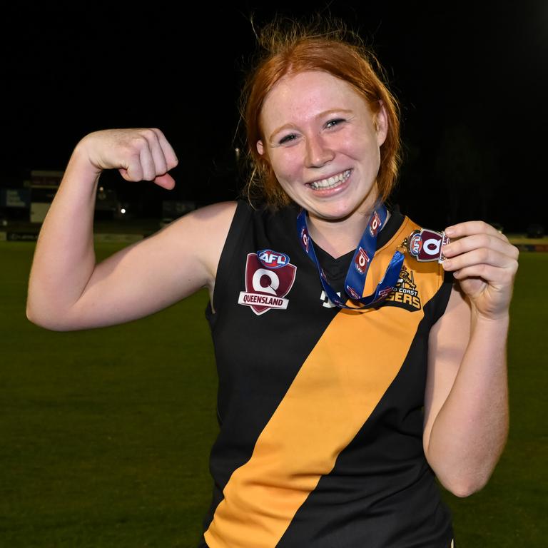 Makalya Sekac of Tweed Coast Tigers won the best on ground award for the QFAW Div 2 South Seniors. Picture: Supplied