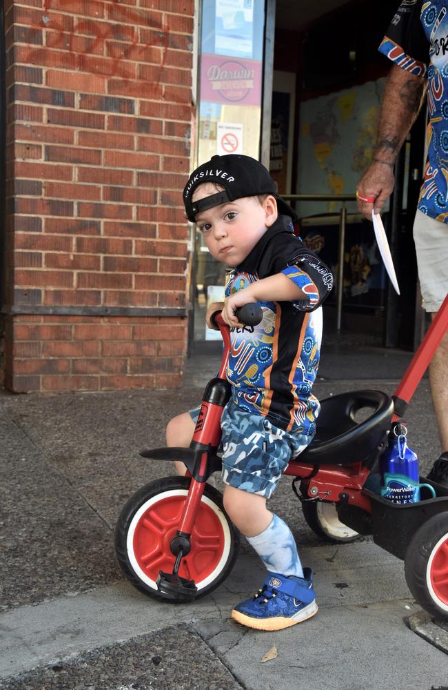 Victor was among thousands of Territorians who took part in the 2023 NAIDOC march in Darwin, which saw the highest number of marchers the Territory has seen. Picture: Sierra Haigh