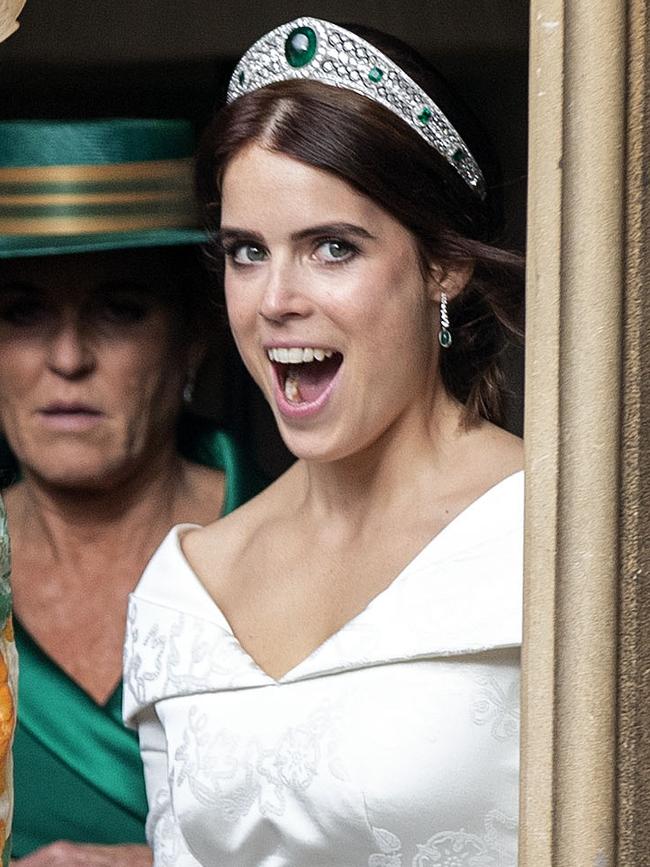 Princess Eugenie leaves Windsor Castle. Picture: AP