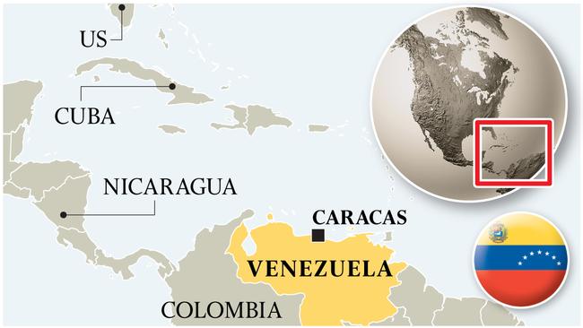 show Venezuela, Cuba and Nicaragua. If possible show at least some of the US.