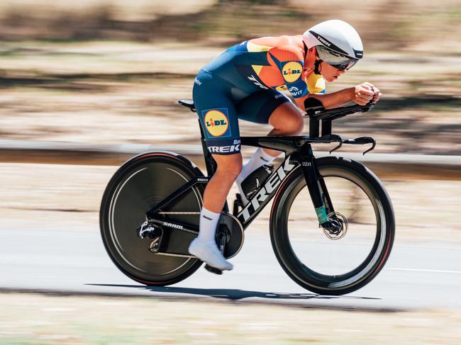 Felicity Wilson-Haffenden claimed silver in the under-23 women's time trial at the Road Nationals. Picture: AusCycling/Zac Williams