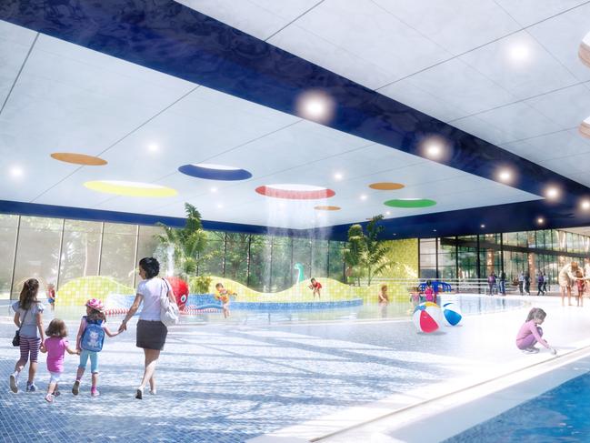 7/2/20 - Adelaide Football Club artist impressions of proposed Aquatic Centre in North Adelaide . images supplied