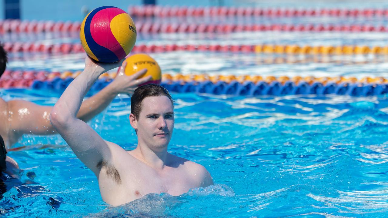 Ryan Barton during a training session at the Woree pool in the lead up to the Water Polo Queensland Country Championships. Picture: Emily Barker