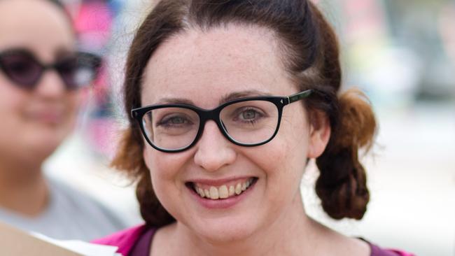 Van Badham (right) at the Safe School’s  rally at Belgrave on March 19.