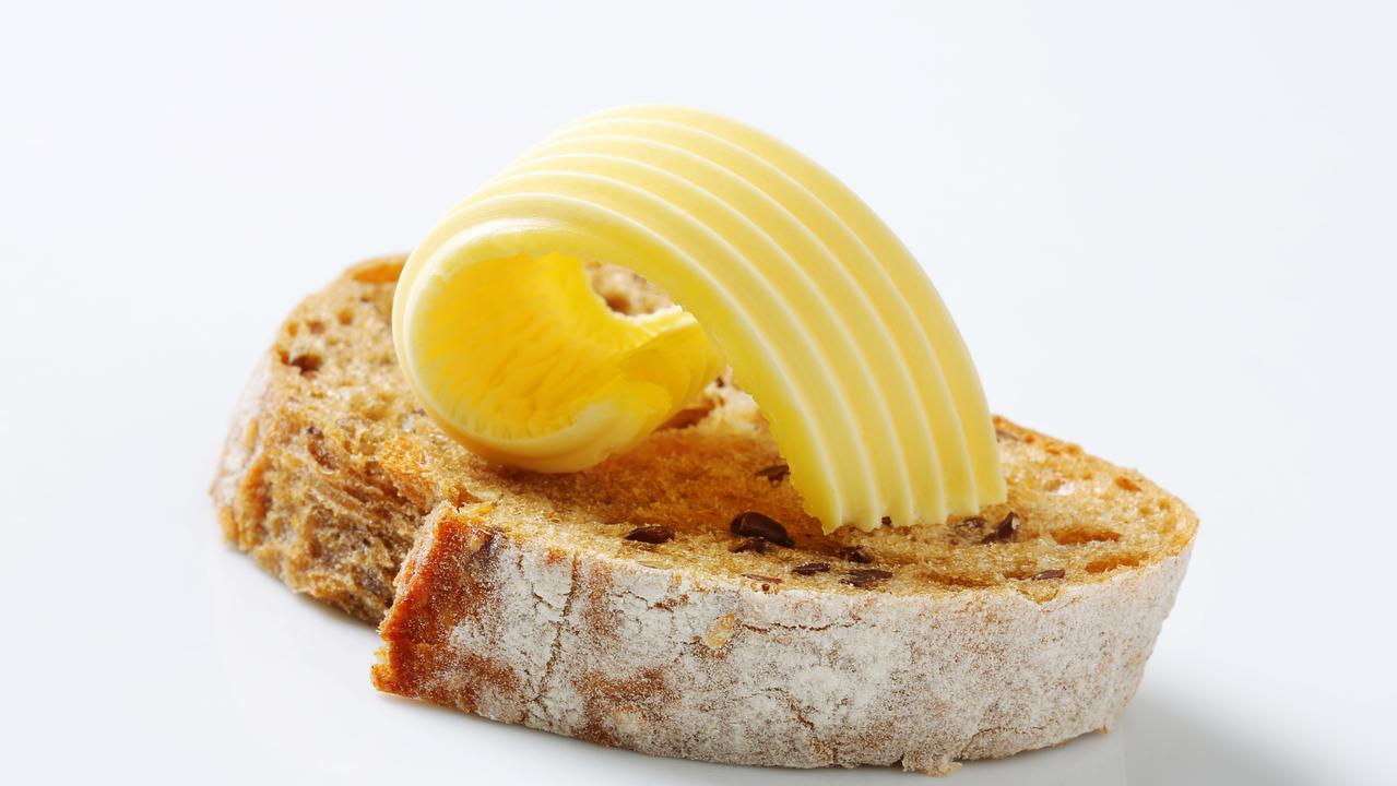 A slice of bread with butter.