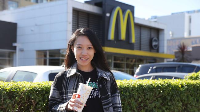 McDonald's customer Megan Huang pictured outside the Cremorne outlet. Picture: David Swift